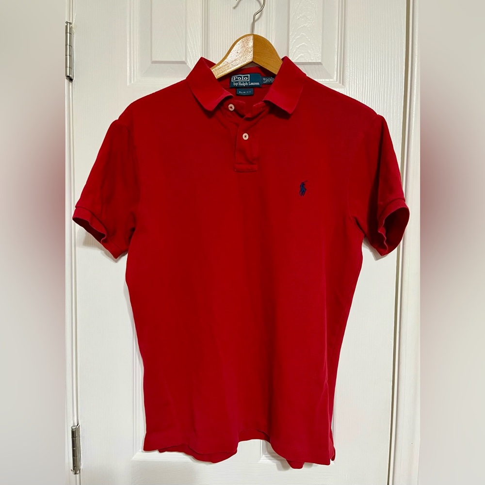 Polo by Ralph Lauren Red Polo Shirt Slim Fit‎ Large